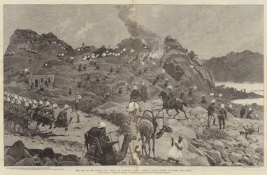 Der Krieg im Sudan, die Schlacht von Kerbekan, 10. Februar, General Earles Truppen greifen den Feind an